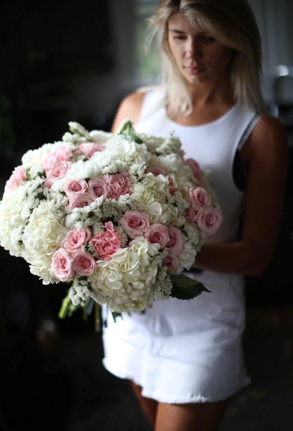 Blush Dream Bouquet | Soft Pink Roses & White Hydrangea