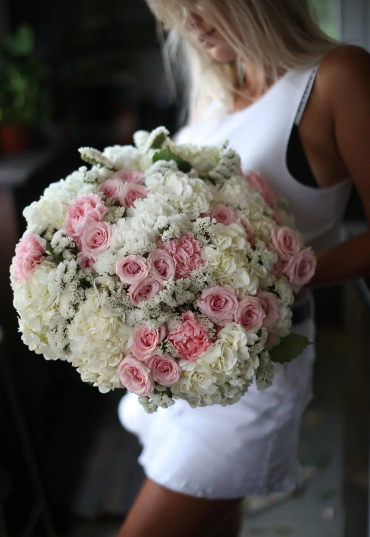 Blush Dream Bouquet | Soft Pink Roses & White Hydrangea