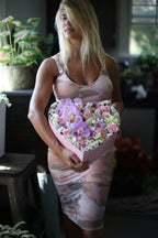 Heart box with mix flowers