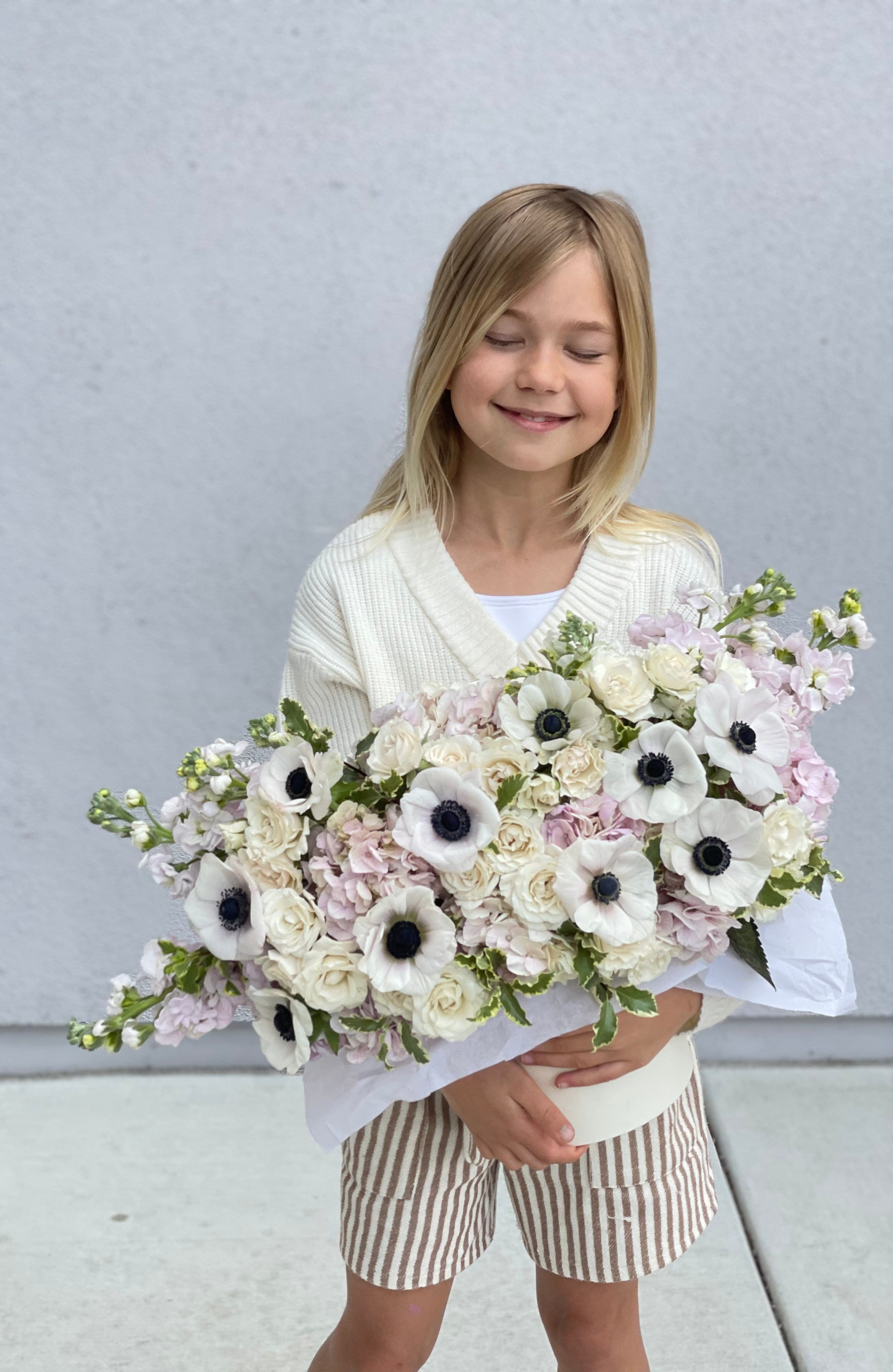 Pink Hydrangea, Garden Roses & Anemones