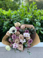 Blush Garden Roses & Anemones Bouquet