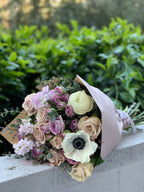 Blush Garden Roses & Anemones Bouquet