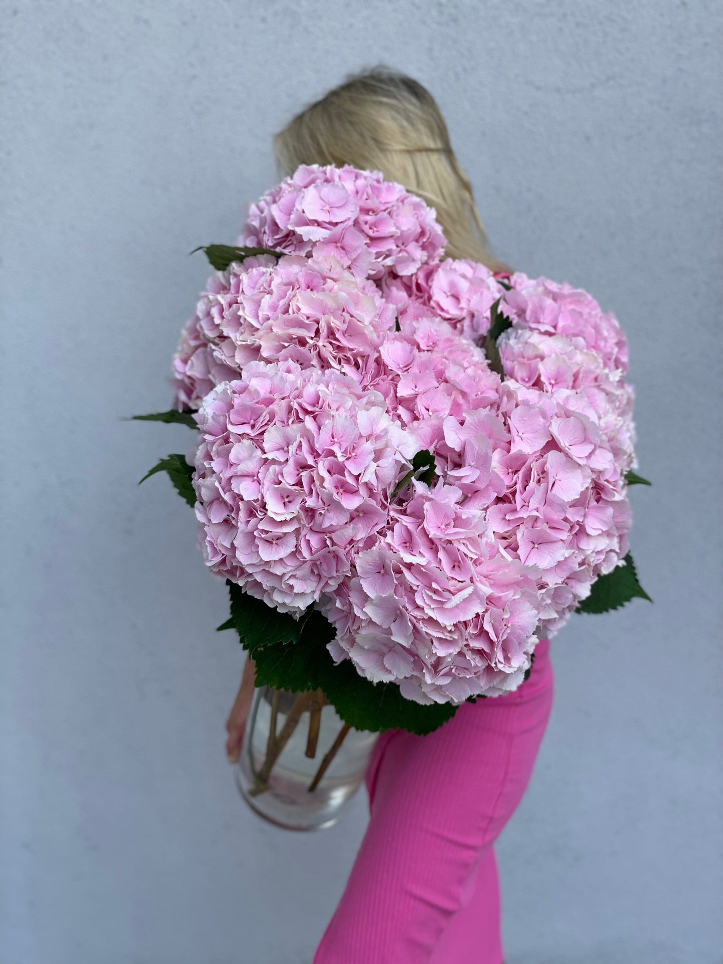 Load image into Gallery viewer, Bunch of premium hydrangeas in a tall vase
