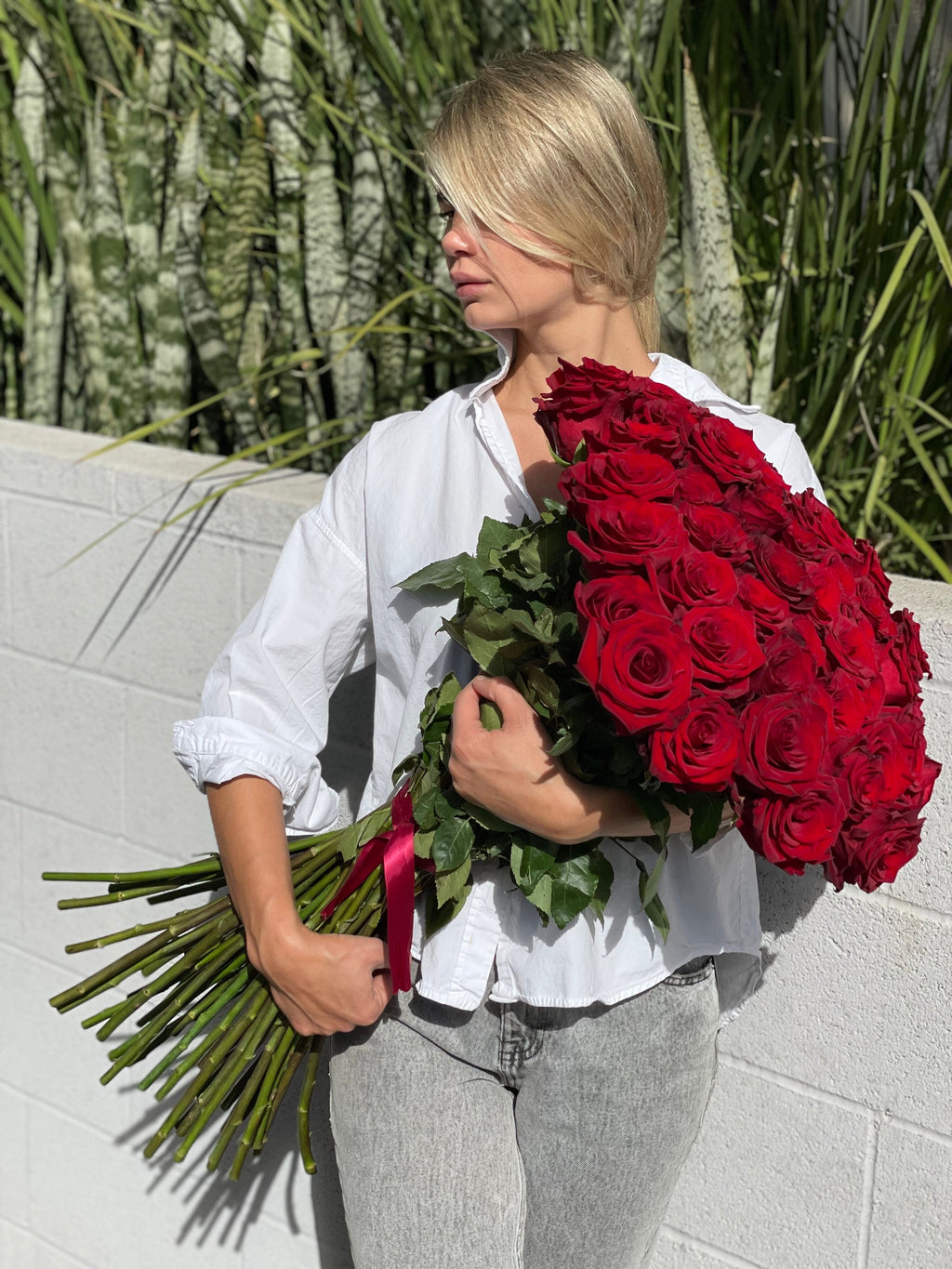Gorgeous Bouquet of 50 Stunning Red Roses