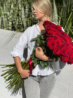 Gorgeous Bouquet of 50 Stunning Red Roses