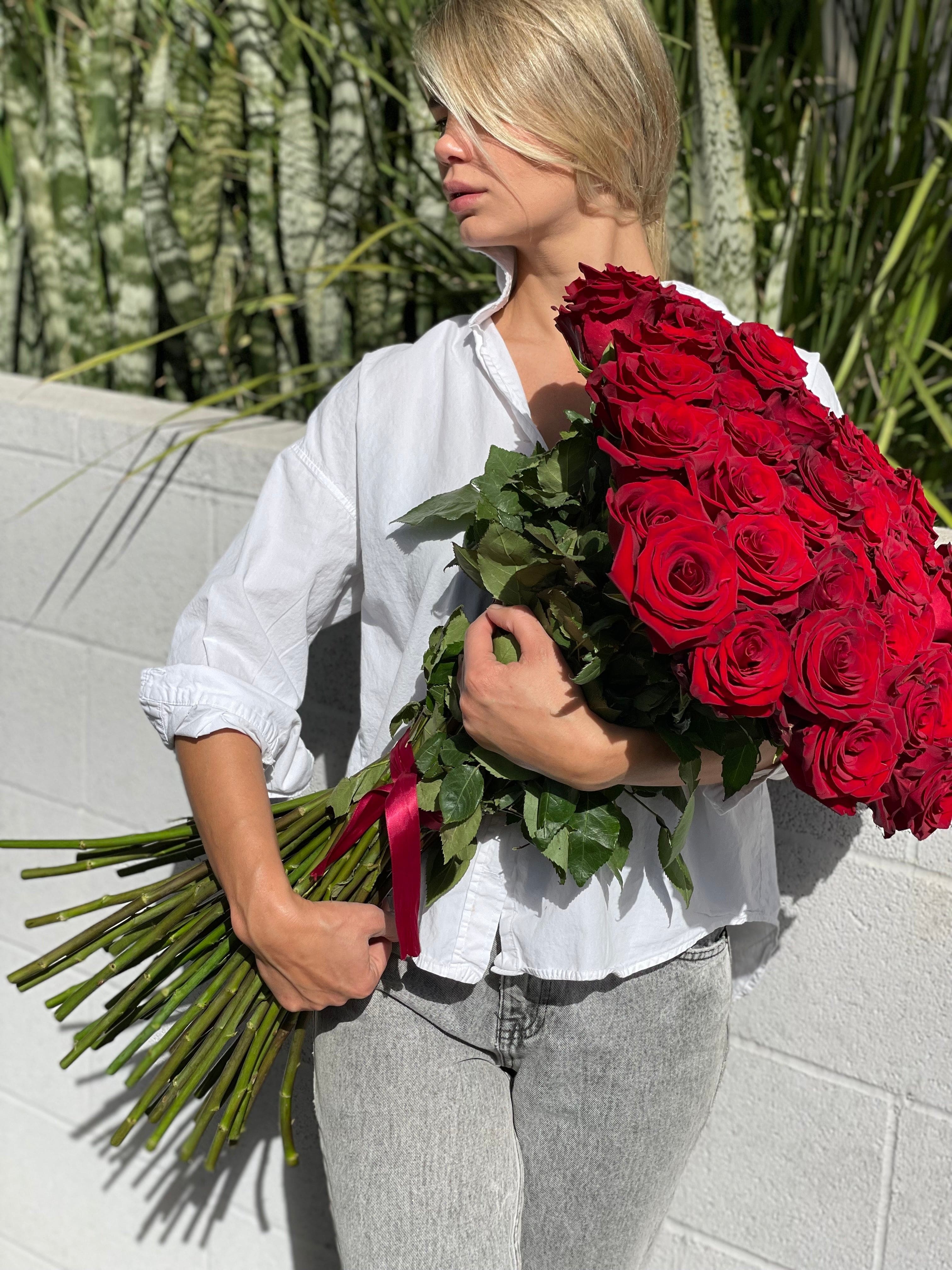 Gorgeous Bouquet of 50 Stunning Red Roses