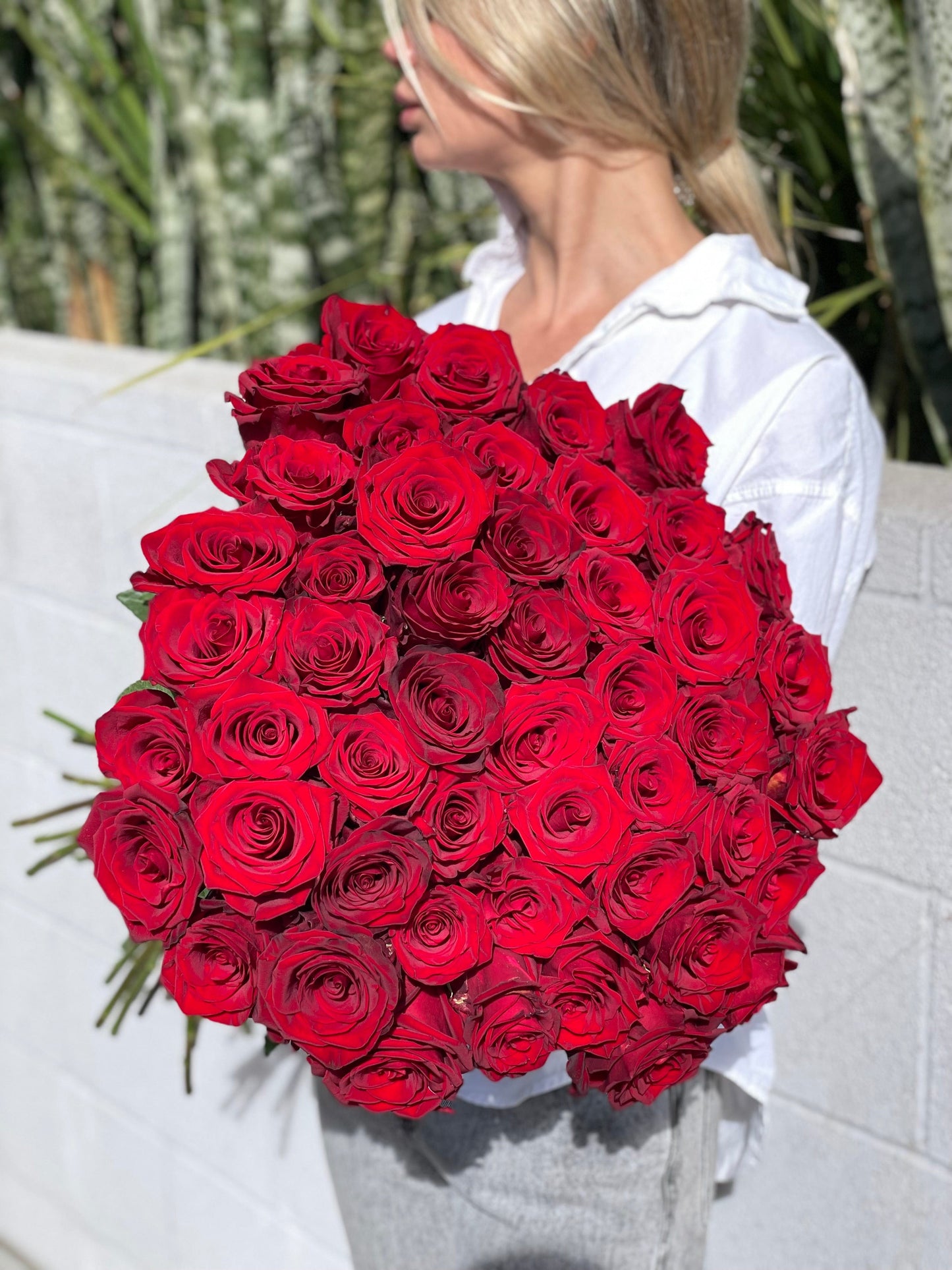 Gorgeous Bouquet of 50 Stunning Red Roses