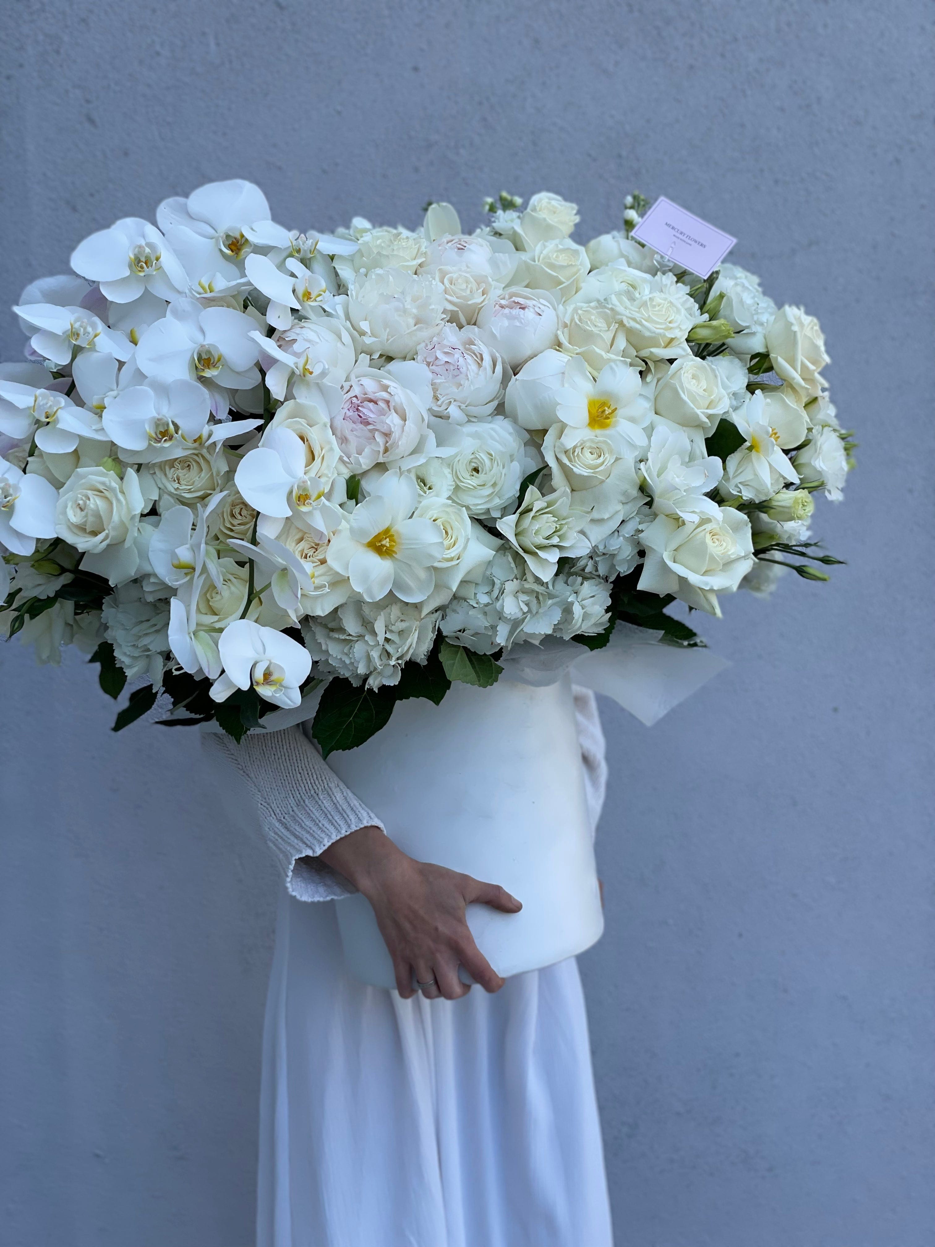Box N.100 White Velvet Flower Box
