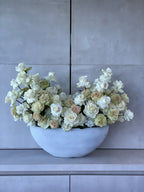 White Roses in Elegant Vase