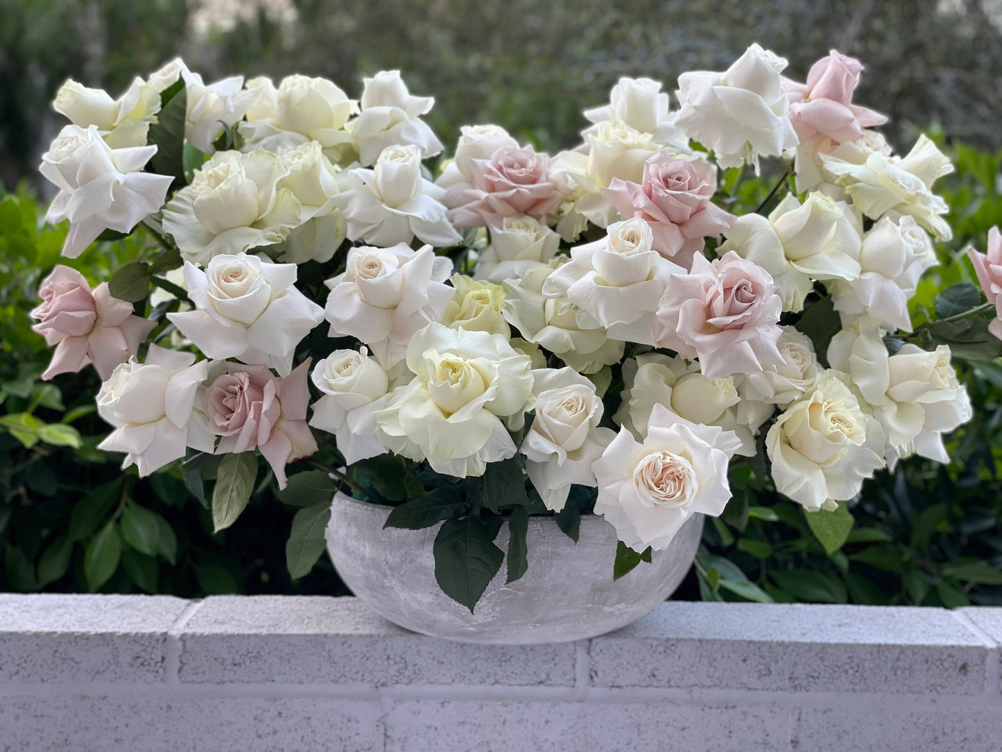 Vase with roses for beloved mother