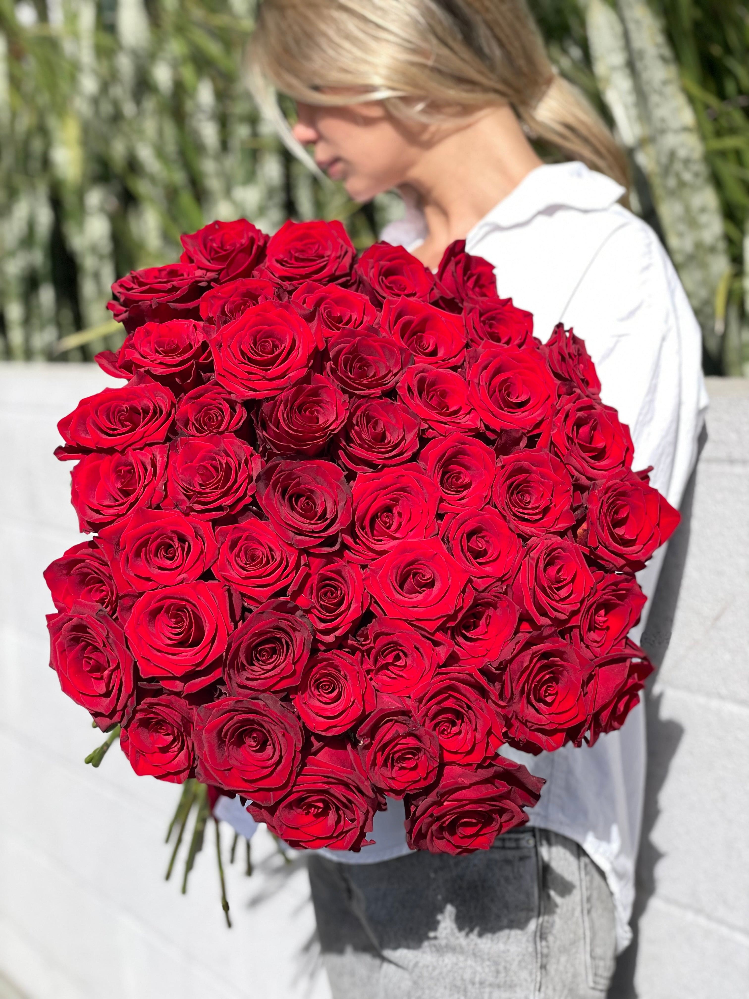 Gorgeous Bouquet of 50 Stunning Red Roses