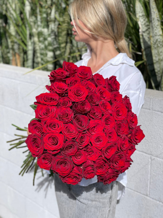 Gorgeous Bouquet of 50 Stunning Red Roses